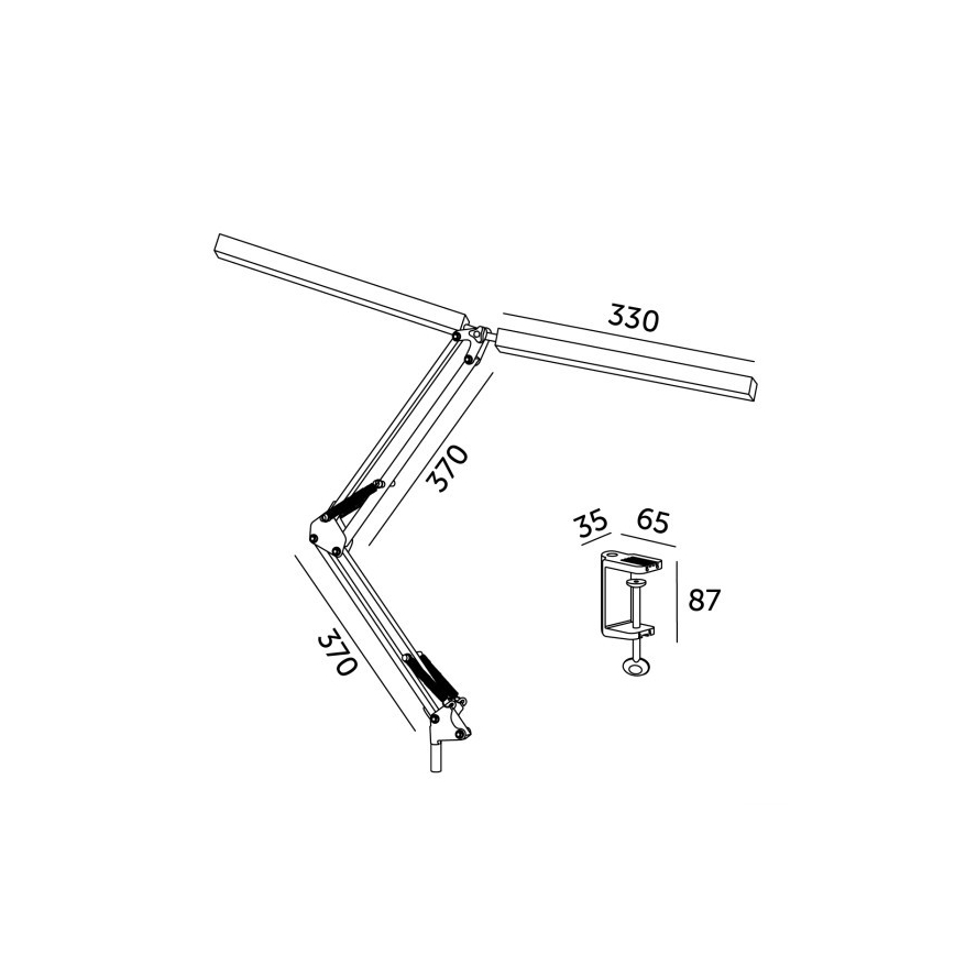 Brilagi - LED Himmennettävä joustava pöytävalaisin VARIO 2xLED/14W/230V 3000-6000K valkoinen