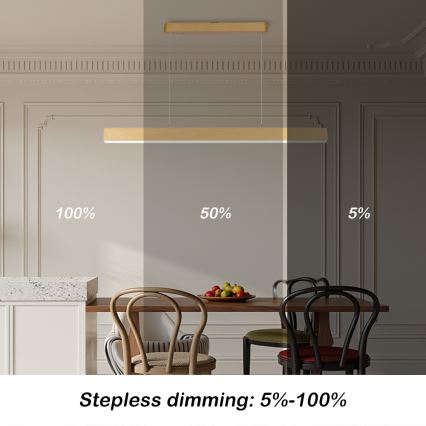 Brilagi - himmennettävä LED-kattokruunu SLEEKLINE SMART LED/40W/230V Wi‑Fi Tuya tammi-dekori + kauko-ohjain