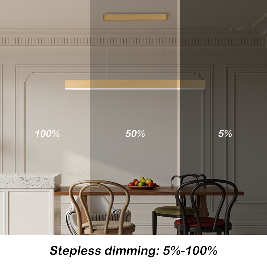 Brilagi - himmennettävä LED-kattokruunu SLEEKLINE SMART LED/40W/230V Wi‑Fi Tuya tammi-dekori + kauko-ohjain