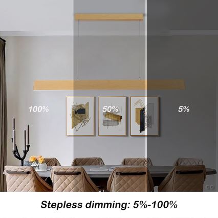 Brilagi - Himmennettävä riippuvalaisin kaapelilla SLIMLINE LED/40W/230V 3000-6000K tamminäköinen + kaukosäädin