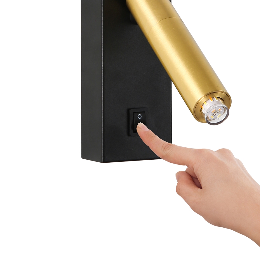 Brilagi - Himmennettävä LED-seinävalaisin MAYA 1xG9/4W/230V musta/kulta 2700-6500K Wi-Fi Tuya