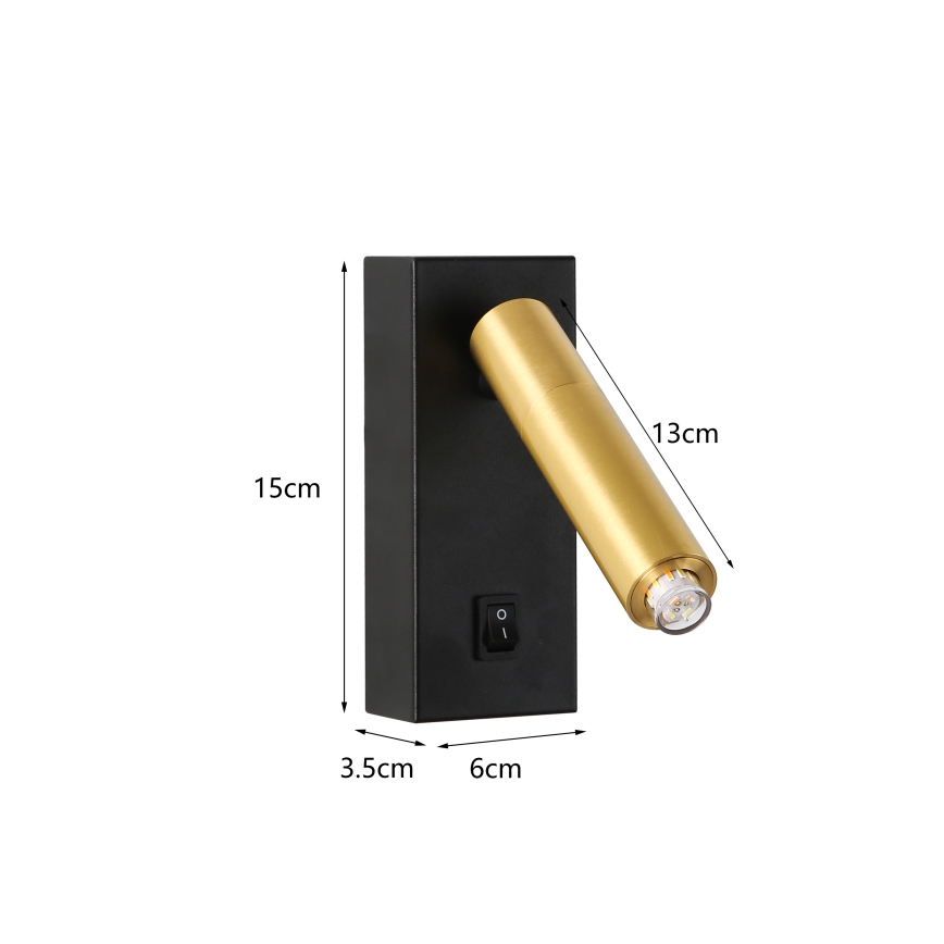 Brilagi - Himmennettävä LED-seinävalaisin MAYA 1xG9/4W/230V musta/kulta 2700-6500K Wi-Fi Tuya