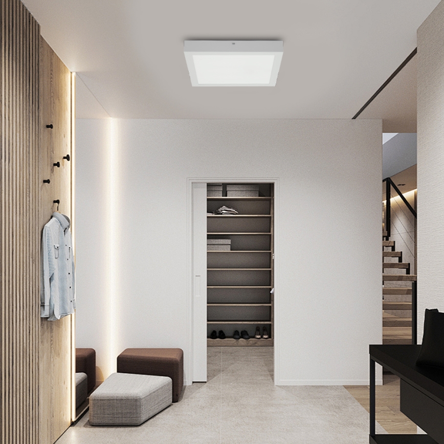 Brilagi - Himmennettävä kylpyhuoneen LED-kattovalaisin FRAME SMART LED/24W/230V 30x30 cm 3000-6000K IP44 valkoinen + kauko-ohjaus