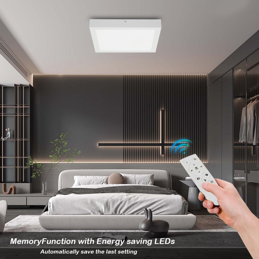 Brilagi - Himmennettävä kylpyhuoneen LED-kattovalaisin FRAME SMART LED/24W/230V 30x30 cm 3000-6000K IP44 valkoinen + kauko-ohjaus