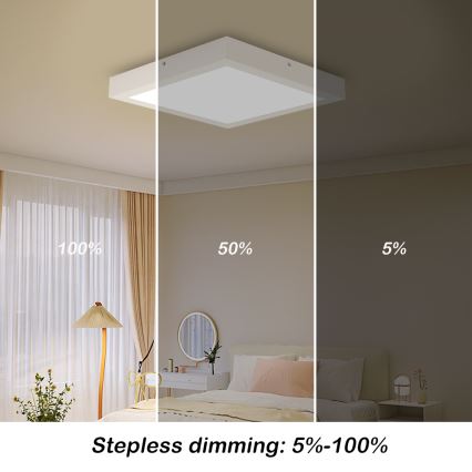 Brilagi - Himmennettävä kylpyhuoneen LED-kattovalaisin FRAME SMART LED/24W/230V 30x30 cm 3000-6000K IP44 valkoinen + kauko-ohjaus
