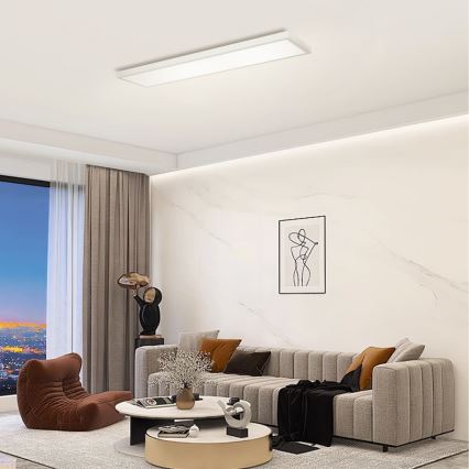 Brilagi - Himmennettävä kylpyhuoneen LED-kattovalaisin FRAME SMART LED/50W/230V 120x30 cm 3000-6000K IP44 hopea + kauko-ohjaus