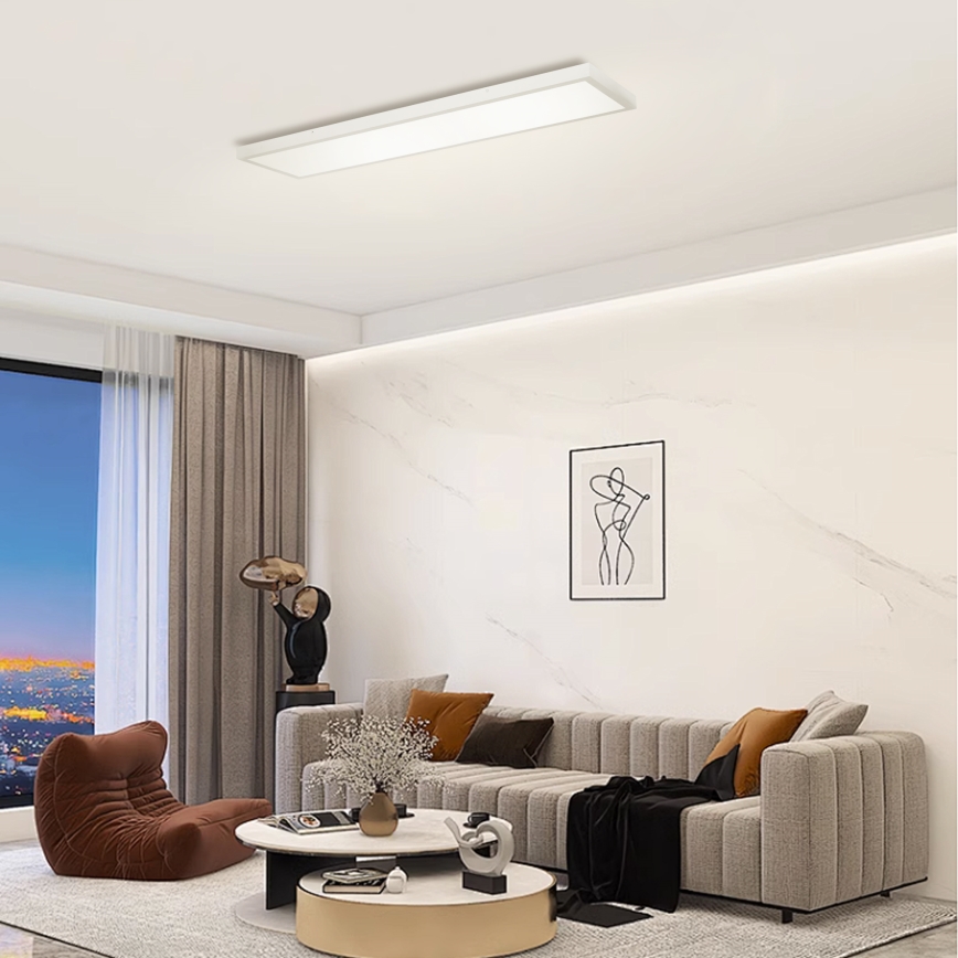 Brilagi - Himmennettävä kylpyhuoneen LED-kattovalaisin FRAME SMART LED/50W/230V 120x30 cm 3000-6000K IP44 hopea + kauko-ohjaus