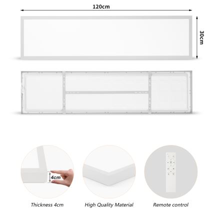Brilagi - Himmennettävä kylpyhuoneen LED-kattovalaisin FRAME SMART LED/50W/230V 120x30 cm 3000-6000K IP44 hopea + kauko-ohjaus