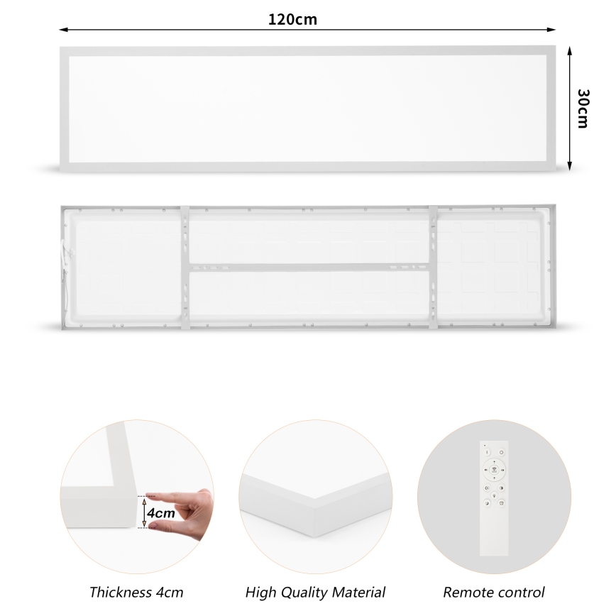 Brilagi - Himmennettävä kylpyhuoneen LED-kattovalaisin FRAME SMART LED/50W/230V 120x30 cm 3000-6000K IP44 hopea + kauko-ohjaus