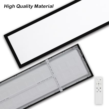 Brilagi - Himmennettävä kylpyhuoneen LED-kattovalaisin FRAME SMART LED/50W/230V 30x120 cm 3000-6000K IP44 musta + kauko-ohjaus