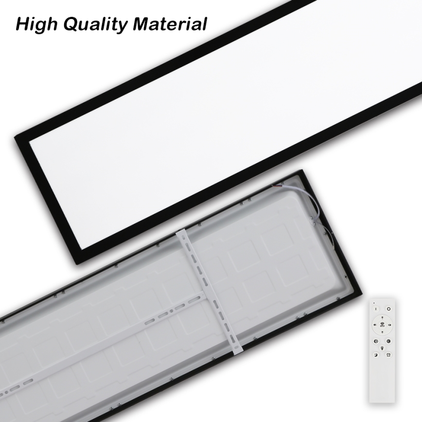 Brilagi - Himmennettävä kylpyhuoneen LED-kattovalaisin FRAME SMART LED/50W/230V 30x120 cm 3000-6000K IP44 musta + kauko-ohjaus