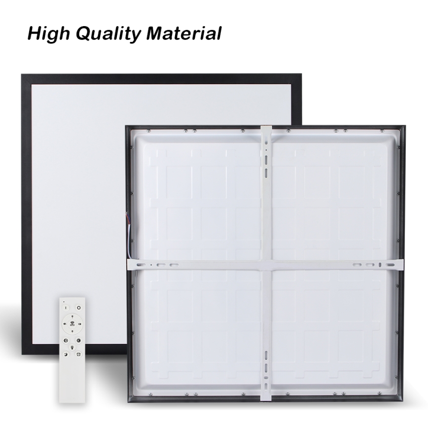 Brilagi - Himmennettävä kylpyhuoneen LED-kattovalaisin FRAME SMART LED/50W/230V 60x60 cm 3000-6000K IP44 musta + kauko-ohjaus