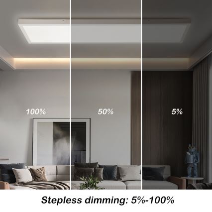 Brilagi - Himmennettävä kylpyhuoneen LED-kattovalaisin FRAME SMART LED/50W/230V 30x120 cm 3000-6000K IP44 valkoinen + kauko-ohjaus