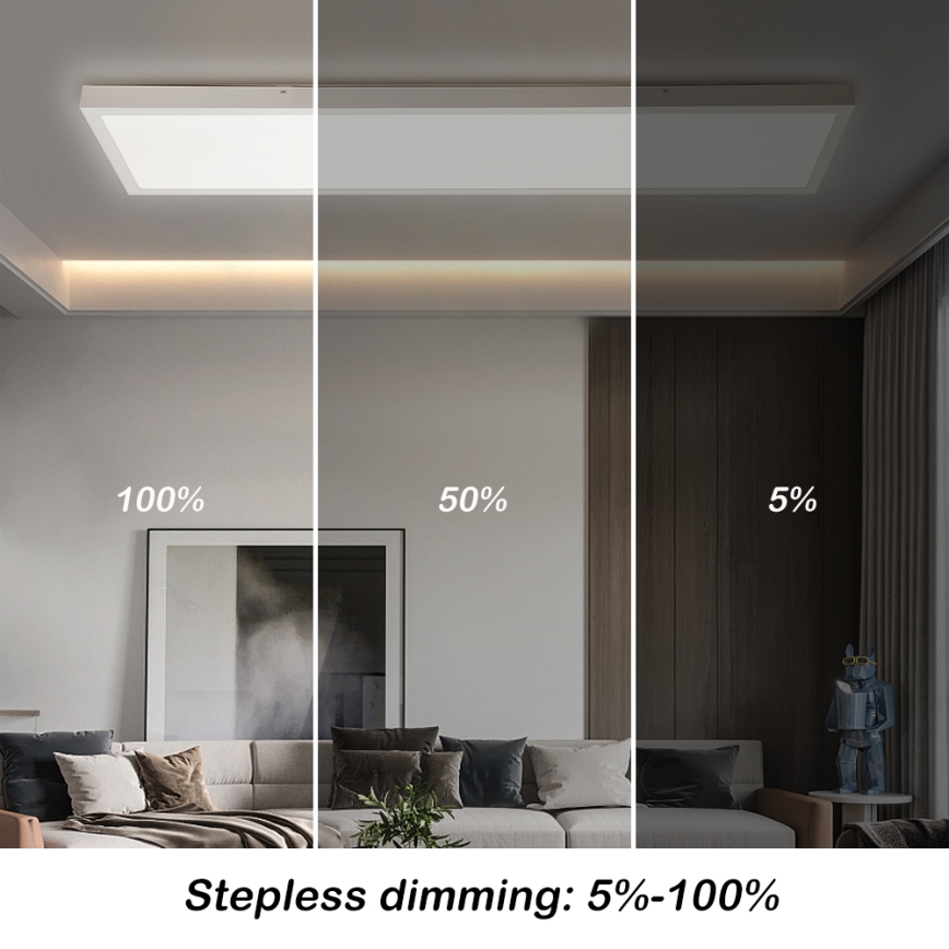Brilagi - Himmennettävä kylpyhuoneen LED-kattovalaisin FRAME SMART LED/50W/230V 30x120 cm 3000-6000K IP44 valkoinen + kauko-ohjaus