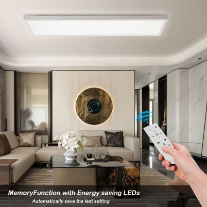 Brilagi - Himmennettävä kylpyhuoneen LED-kattovalaisin FRAME SMART LED/50W/230V 30x120 cm 3000-6000K IP44 valkoinen + kauko-ohjaus