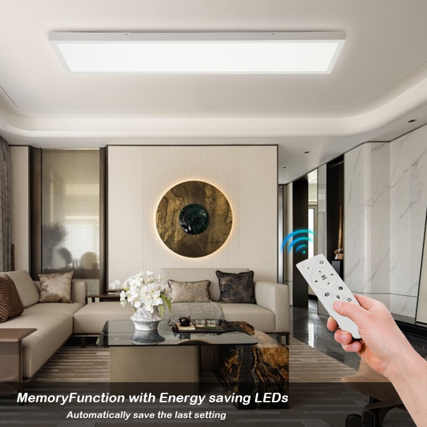 Brilagi - Himmennettävä kylpyhuoneen LED-kattovalaisin FRAME SMART LED/50W/230V 30x120 cm 3000-6000K IP44 valkoinen + kauko-ohjaus