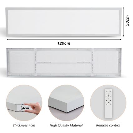 Brilagi - Himmennettävä kylpyhuoneen LED-kattovalaisin FRAME SMART LED/50W/230V 30x120 cm 3000-6000K IP44 valkoinen + kauko-ohjaus