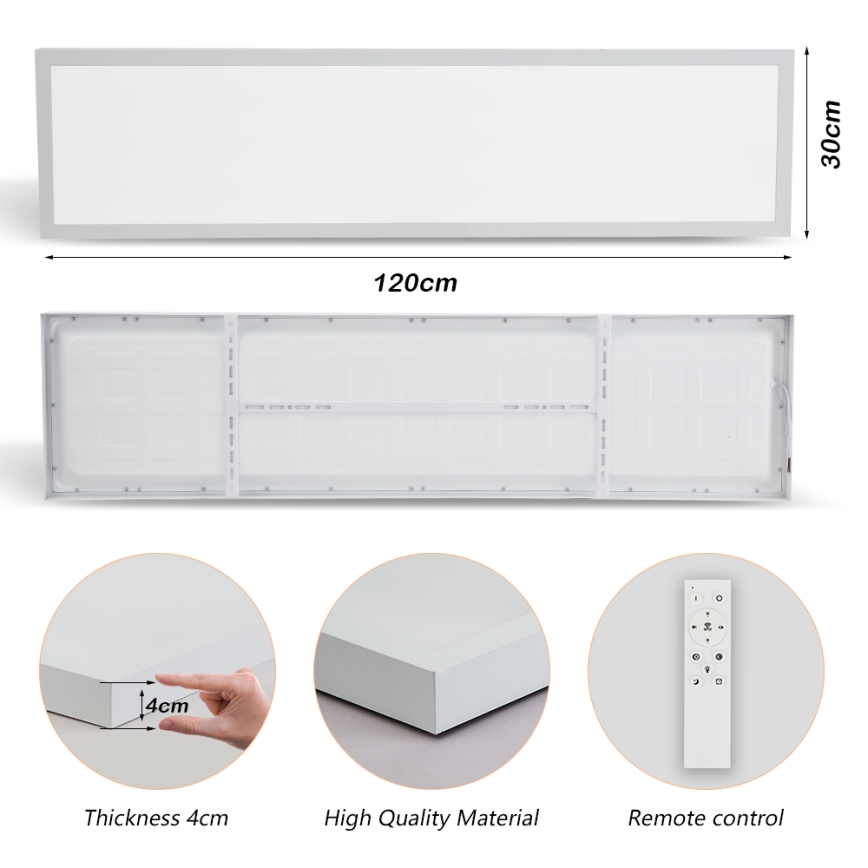 Brilagi - Himmennettävä kylpyhuoneen LED-kattovalaisin FRAME SMART LED/50W/230V 30x120 cm 3000-6000K IP44 valkoinen + kauko-ohjaus