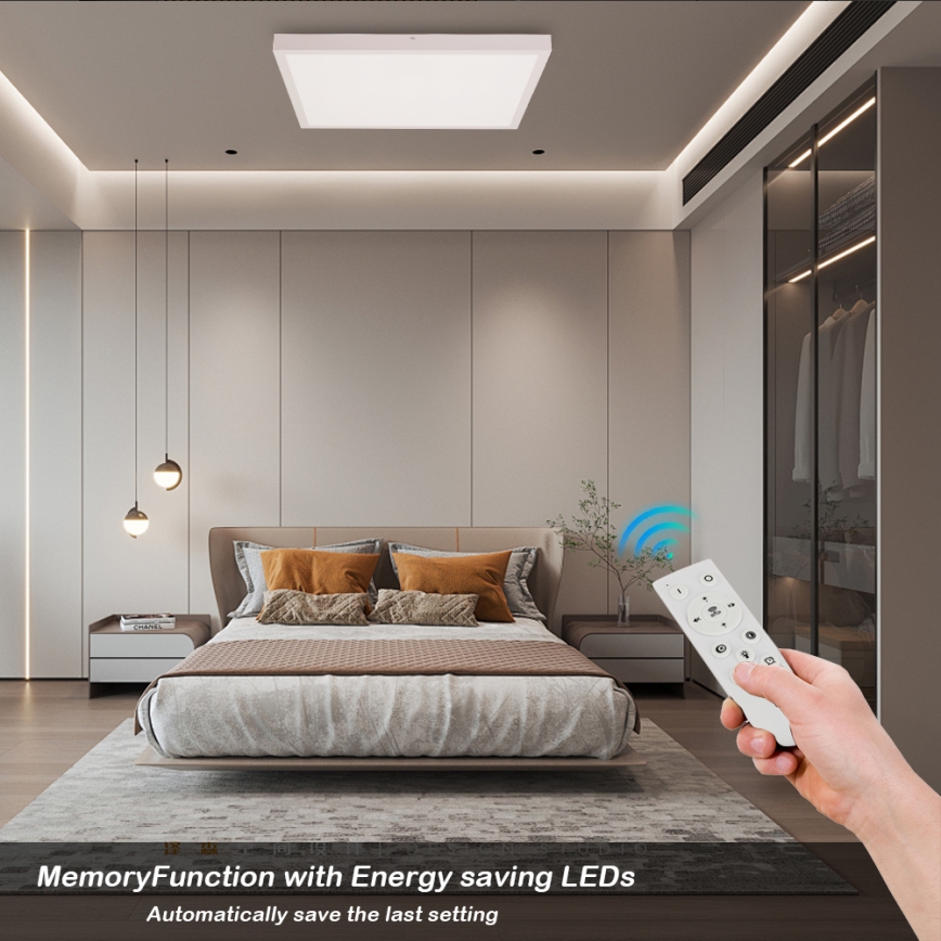 Brilagi - Himmennettävä kylpyhuoneen LED-kattovalaisin FRAME SMART LED/50W/230V 60x60 cm 3000-6000K IP44 valkoinen + kauko-ohjaus
