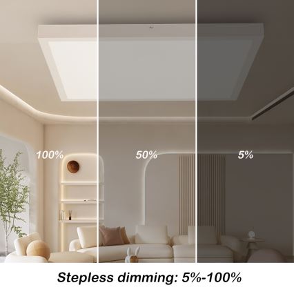 Brilagi - Himmennettävä kylpyhuoneen LED-kattovalaisin FRAME SMART LED/50W/230V 60x60 cm 3000-6000K IP44 valkoinen + kauko-ohjaus