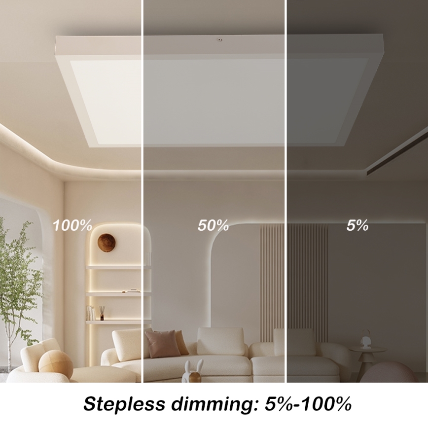 Brilagi - Himmennettävä kylpyhuoneen LED-kattovalaisin FRAME SMART LED/50W/230V 60x60 cm 3000-6000K IP44 valkoinen + kauko-ohjaus