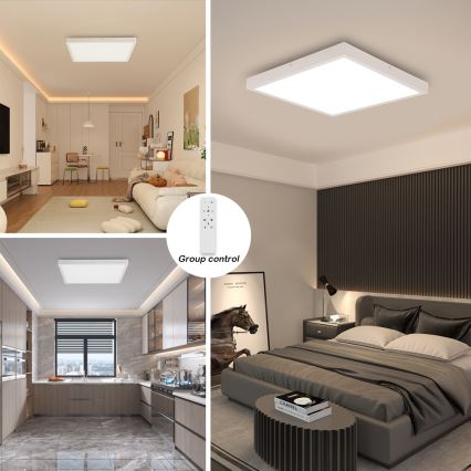 Brilagi - Himmennettävä kylpyhuoneen LED-kattovalaisin FRAME SMART LED/50W/230V 60x60 cm 3000-6000K IP44 valkoinen + kauko-ohjaus