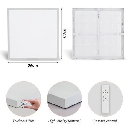 Brilagi - Himmennettävä kylpyhuoneen LED-kattovalaisin FRAME SMART LED/50W/230V 60x60 cm 3000-6000K IP44 valkoinen + kauko-ohjaus