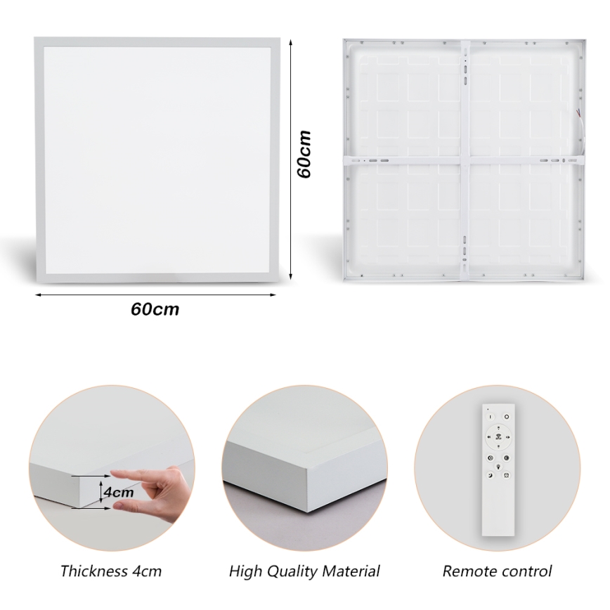 Brilagi - Himmennettävä kylpyhuoneen LED-kattovalaisin FRAME SMART LED/50W/230V 60x60 cm 3000-6000K IP44 valkoinen + kauko-ohjaus