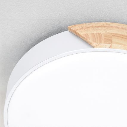 Brilagi - himmennettävä LED-kattovalaisin PILANA LED/60W/230V 3000-6500K tammi/valkoinen, halkaisija 60 cm + kaukosäädin