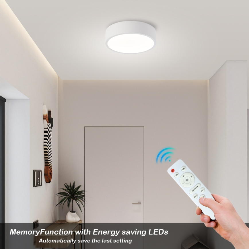 Brilagi - LED-himmennettävä kattovalaisin POOL LED/18W/230V 3000-6000K 20 cm valkoinen + kaukosäädin