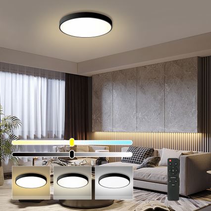 Brilagi - himmennettävä LED-kattovalaisin POOL LED/60W/230V 3000-6000K halkaisija 60 cm musta + kaukosäädin