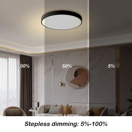 Brilagi - himmennettävä LED-kattovalaisin POOL LED/60W/230V 3000-6000K halkaisija 60 cm musta + kaukosäädin