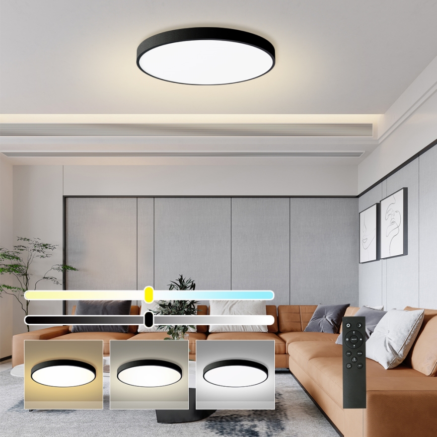 Brilagi - himmennettävä kattovalaisin POOL SMART LED/100W/230V 3000-6000K halkaisija 80 cm Wi-Fi Tuya musta + kaukosäädin
