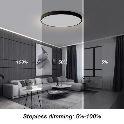 Brilagi - himmennettävä kattovalaisin POOL SMART LED/100W/230V 3000-6000K halkaisija 80 cm Wi-Fi Tuya musta + kaukosäädin