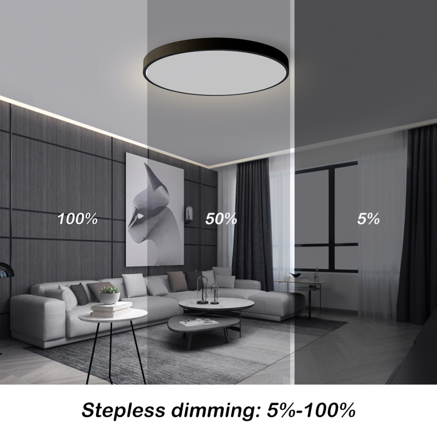 Brilagi - himmennettävä kattovalaisin POOL SMART LED/100W/230V 3000-6000K halkaisija 80 cm Wi-Fi Tuya musta + kaukosäädin