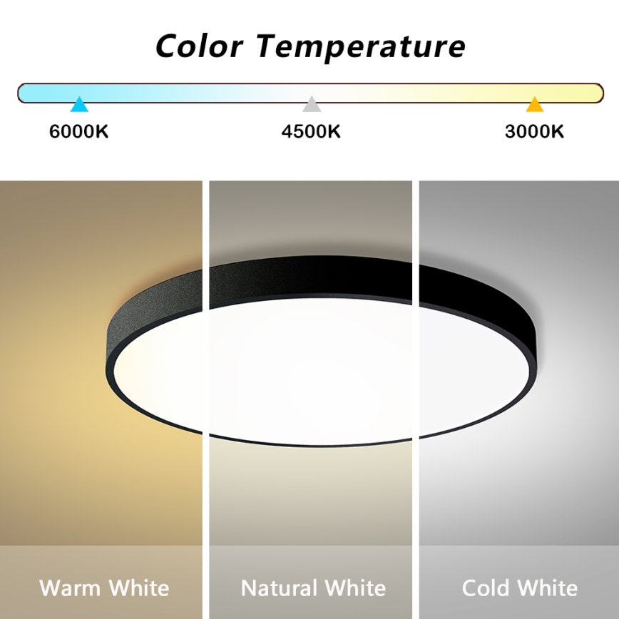 Brilagi - himmennettävä kattovalaisin POOL SMART LED/100W/230V 3000-6000K halkaisija 80 cm Wi-Fi Tuya musta + kaukosäädin