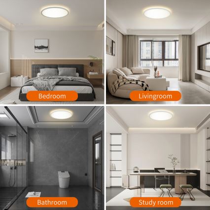 Brilagi - LED-himmennettävä kattovalaisin ULTRA SLIM LED/18W/230V 2700-6500K halkaisija 30 cm valkoinen + kaukosäädin