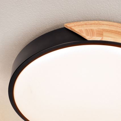 Brilagi - LED himmennettävä kattovalaisin PILANA LED/48W/230V 3000-6500K tammi Ø 40 cm + kaukosäädin