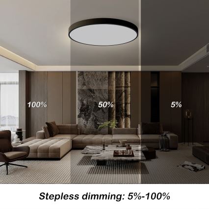 Brilagi - Himennettävä kattovalaisin POOL SMART LED/128W/230V 3000-6000K halkaisija 100 cm Wi-Fi Tuya musta + kauko-ohjain
