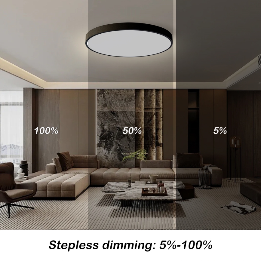 Brilagi - Himennettävä kattovalaisin POOL SMART LED/128W/230V 3000-6000K halkaisija 100 cm Wi-Fi Tuya musta + kauko-ohjain