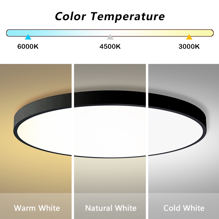 Brilagi - Himennettävä kattovalaisin POOL SMART LED/128W/230V 3000-6000K halkaisija 100 cm Wi-Fi Tuya musta + kauko-ohjain