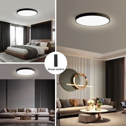 Brilagi - Himennettävä kattovalaisin POOL SMART LED/128W/230V 3000-6000K halkaisija 100 cm Wi-Fi Tuya musta + kauko-ohjain