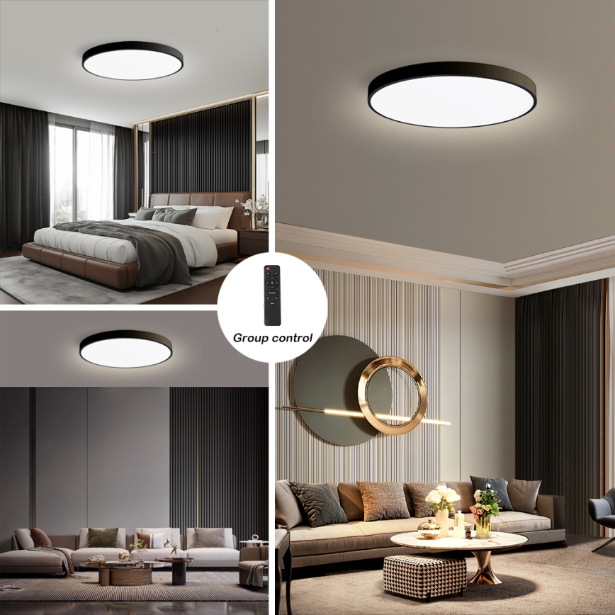 Brilagi - Himennettävä kattovalaisin POOL SMART LED/128W/230V 3000-6000K halkaisija 100 cm Wi-Fi Tuya musta + kauko-ohjain
