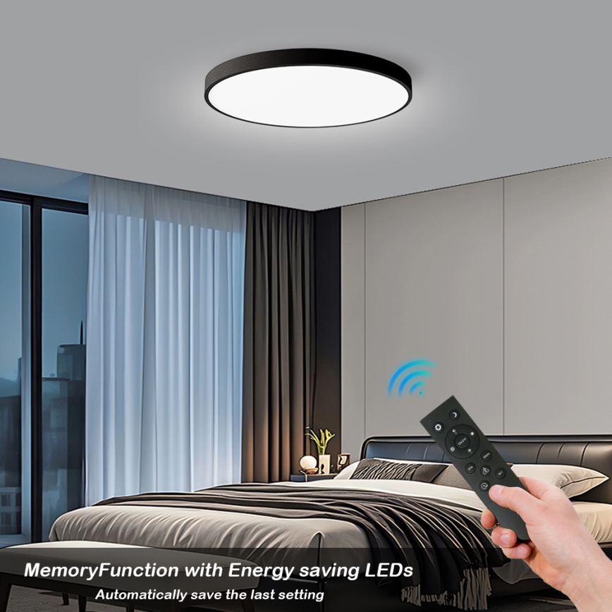 Brilagi - Himennettävä kattovalaisin POOL SMART LED/128W/230V 3000-6000K halkaisija 100 cm Wi-Fi Tuya musta + kauko-ohjain