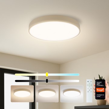 Brilagi - Himmennettävä POOL SMART LED-kattovalaisin 48W, 230V, 3000–6000K, halkaisija 40 cm, Wi-Fi Tuya, beige + kaukosäädin