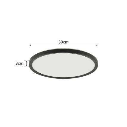 Brilagi - LED-himmennettävä kattovalaisin ULTRA SLIM LED/18W/230V 2700-6500K halkaisija 30 cm musta + kaukosäädin