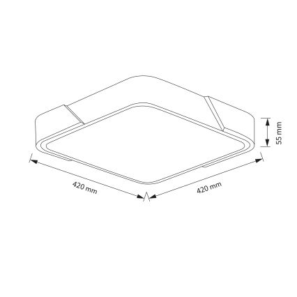 Brilagi - LED Himmennettävä kattovalaisin PILANA LED/48W/230V 3000-6500K tammi/valkoinen 42x42 cm + kaukosäädin