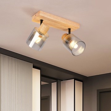 Brilagi - HYGGE-kohdevalaisin 2xE14/15W/230V kumipuu/savunharmaa