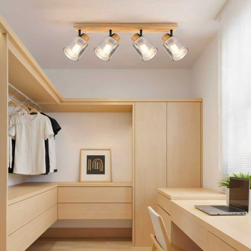 Brilagi - HYGGE-kohdevalaisin 4xE14/15W/230V kumipuu/savunharmaa