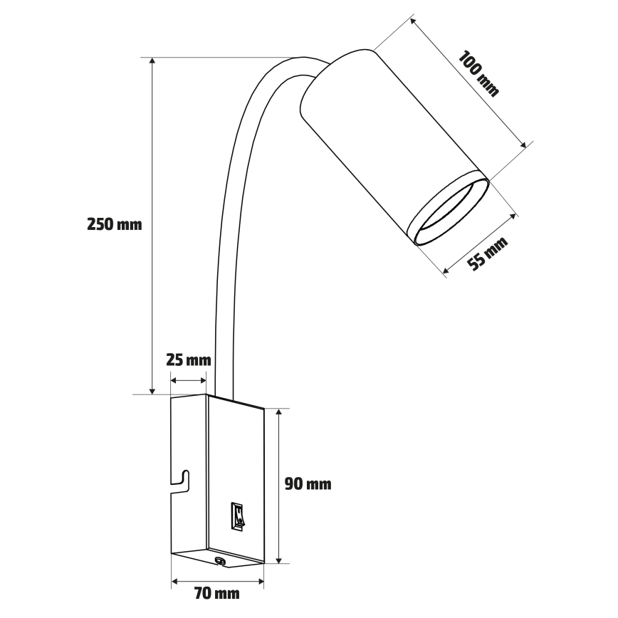 Brilagi - Joustava seinävalaisin SELE 1xGU10/30W/230V musta